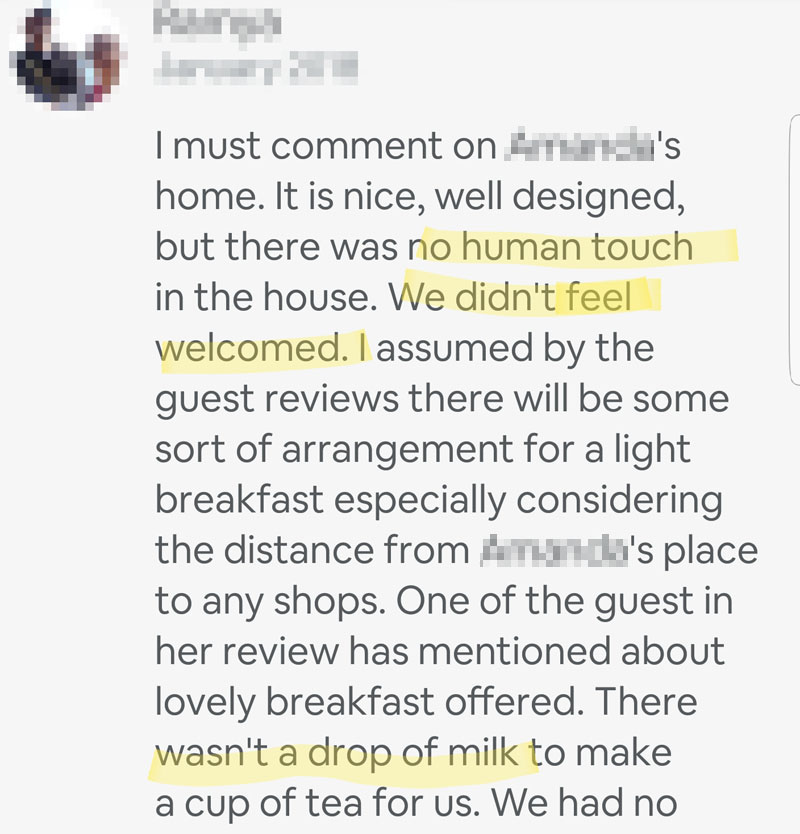 Singapore Woodlands Airbnb Bad Review 3.1