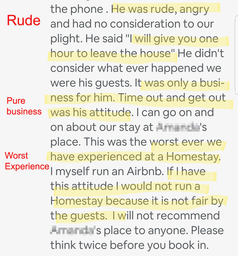 Singapore Woodlands Airbnb Bad Review 3.2