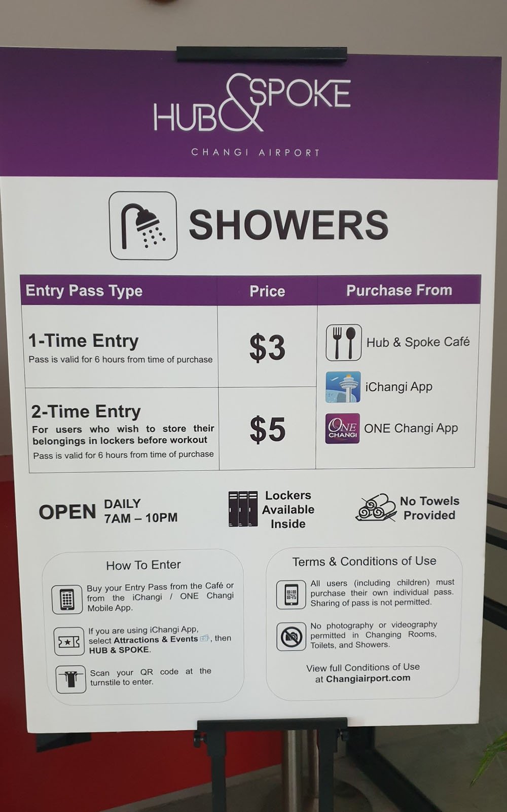 Hub & Spoke Cafe Shower Fee