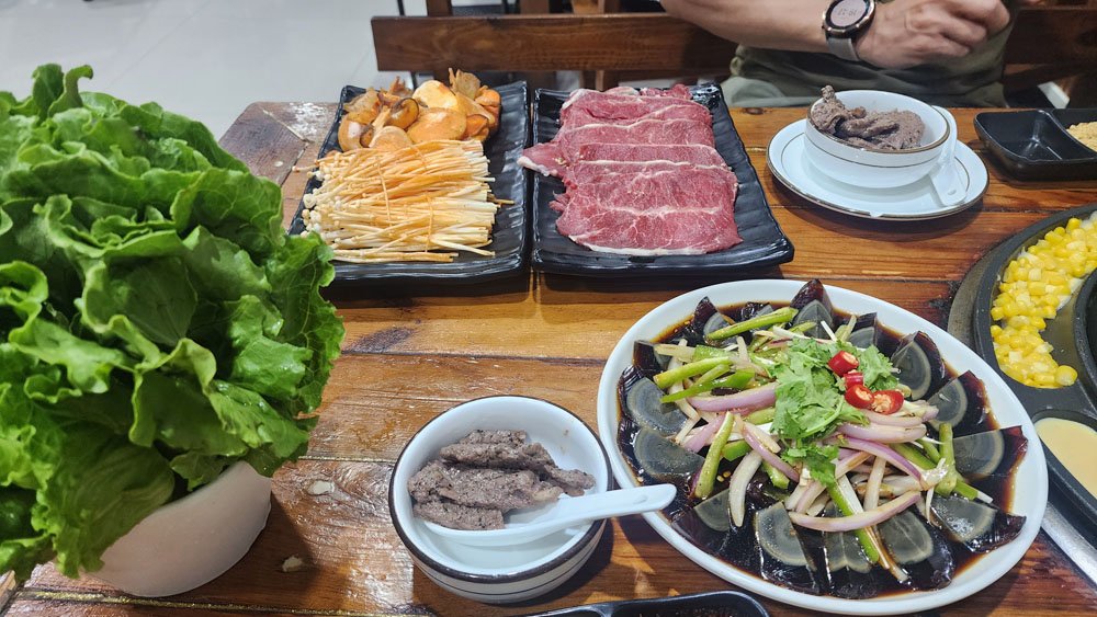 BBQ Beef dinner in Jishan Shanxi China