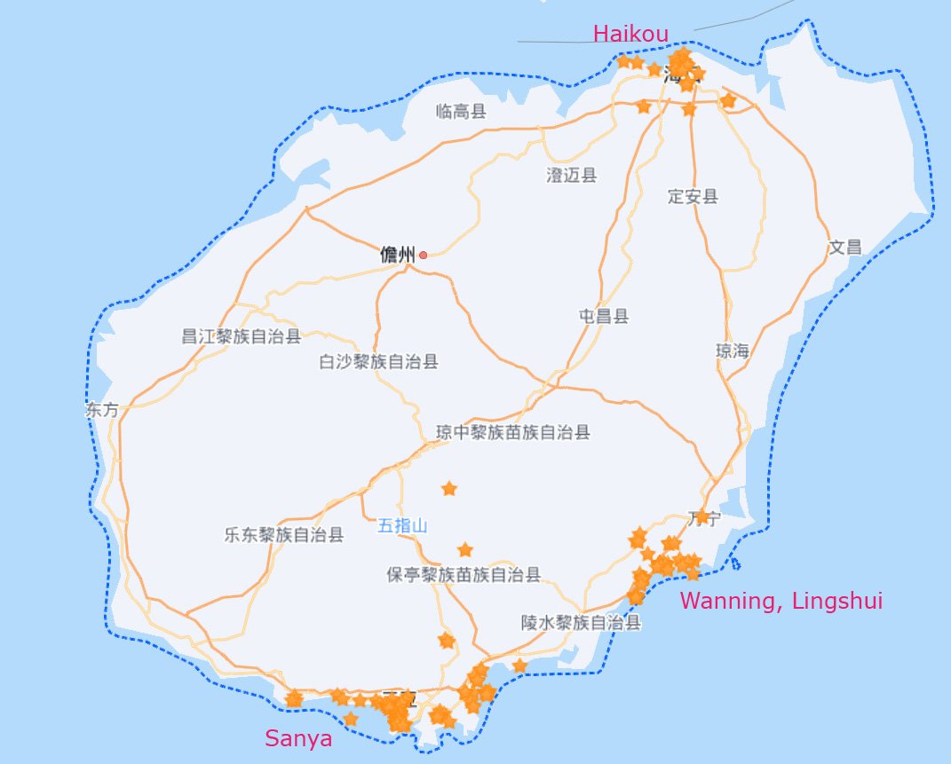 Hainan travel map
