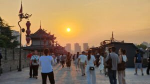 Xi An Ancient City Wall Sunset View