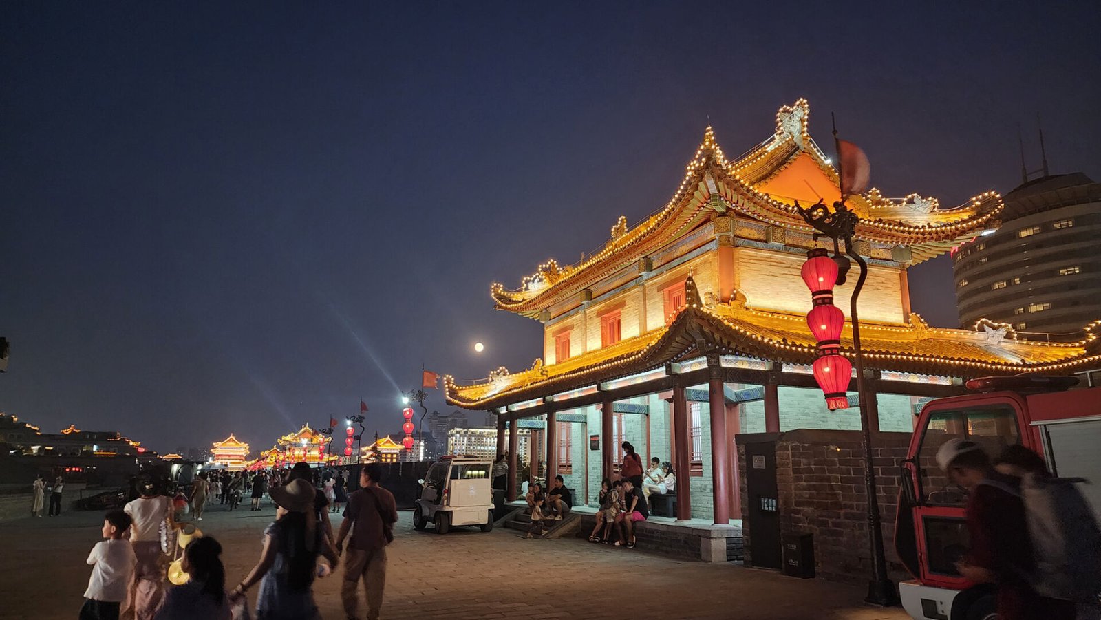 Xi An Ancient City Wall Night Scene