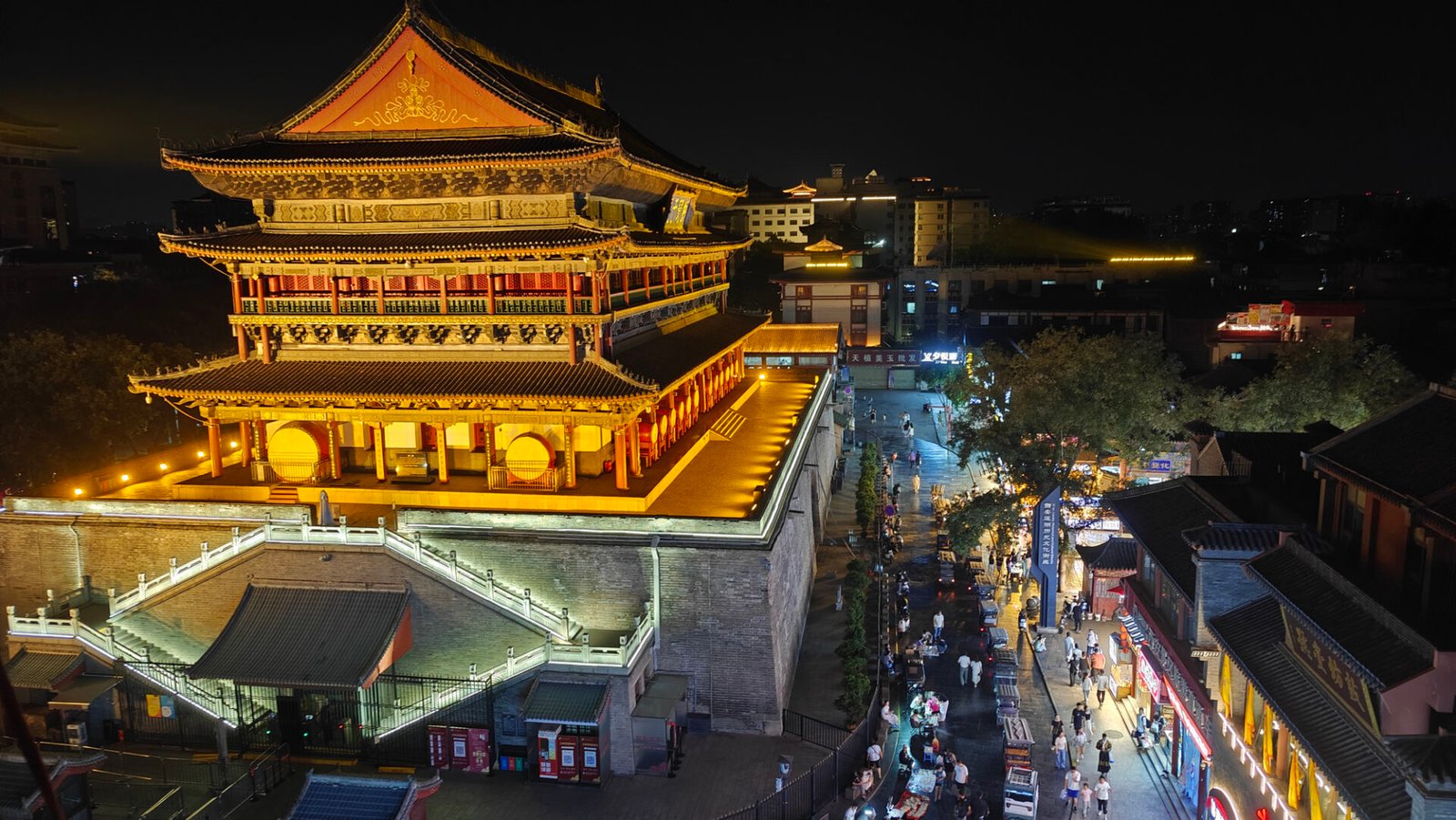 Xi An Drum Tower Night Scene